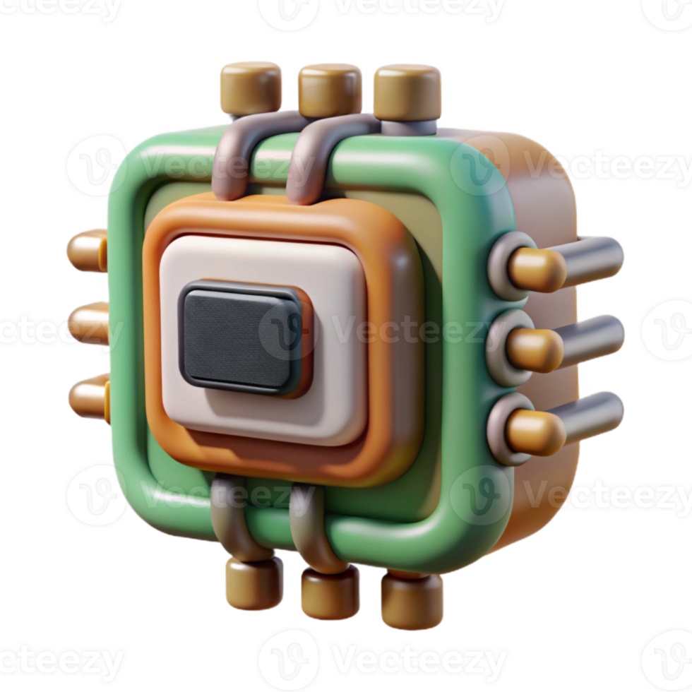 stunning abstract Organic Tech Component Front View Isolated original png