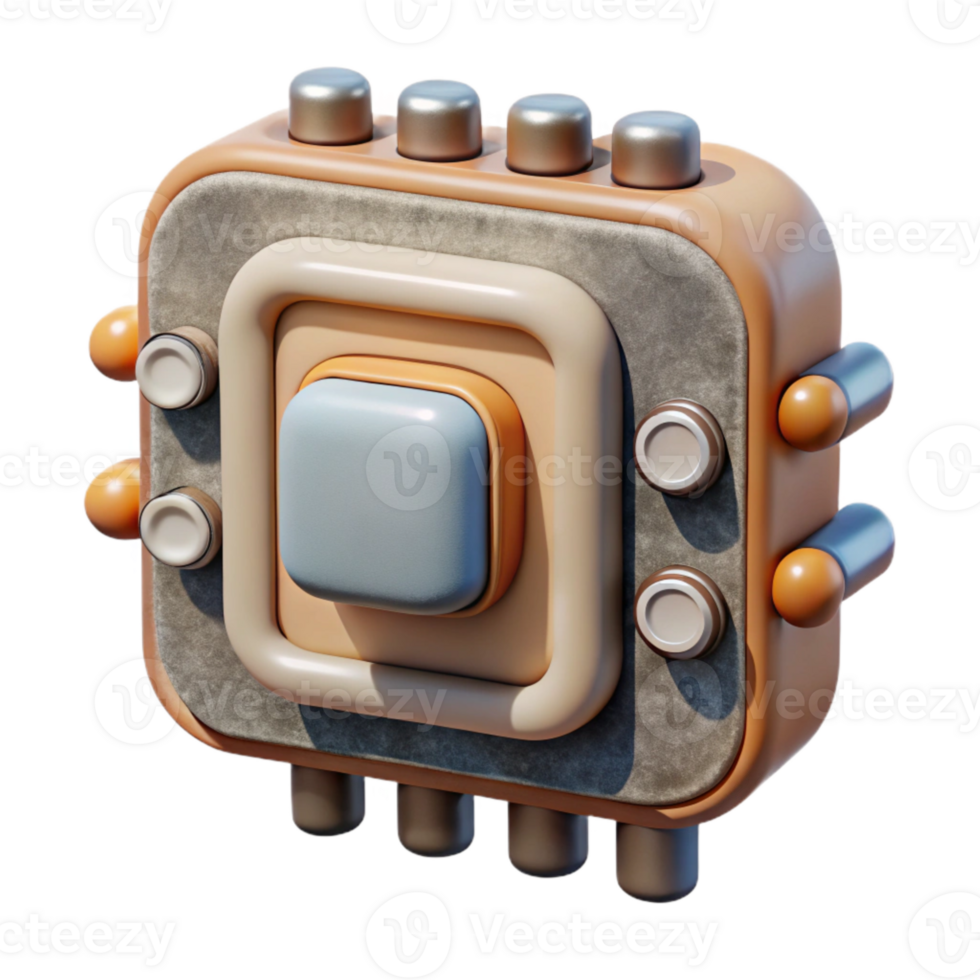beautiful artistic Organic Tech Component Front View Isolated high quality png