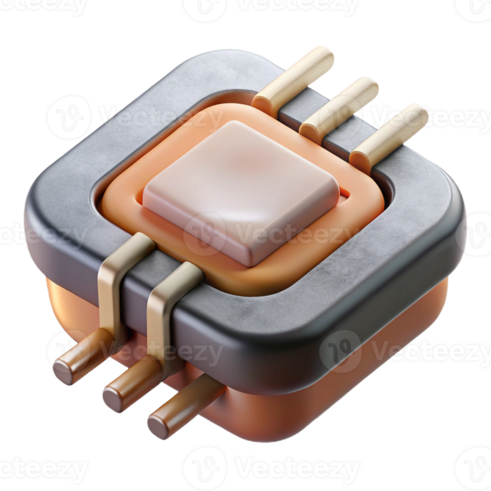 vibrant traditional Organic Transistor Magnified Cross Section Isolated original png