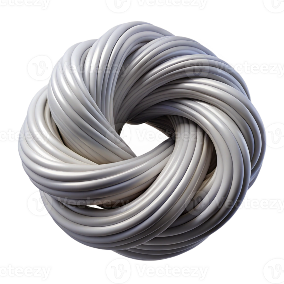 dramatic modern Organic Wire Filament Coiled Shape Transparent Background authentic png