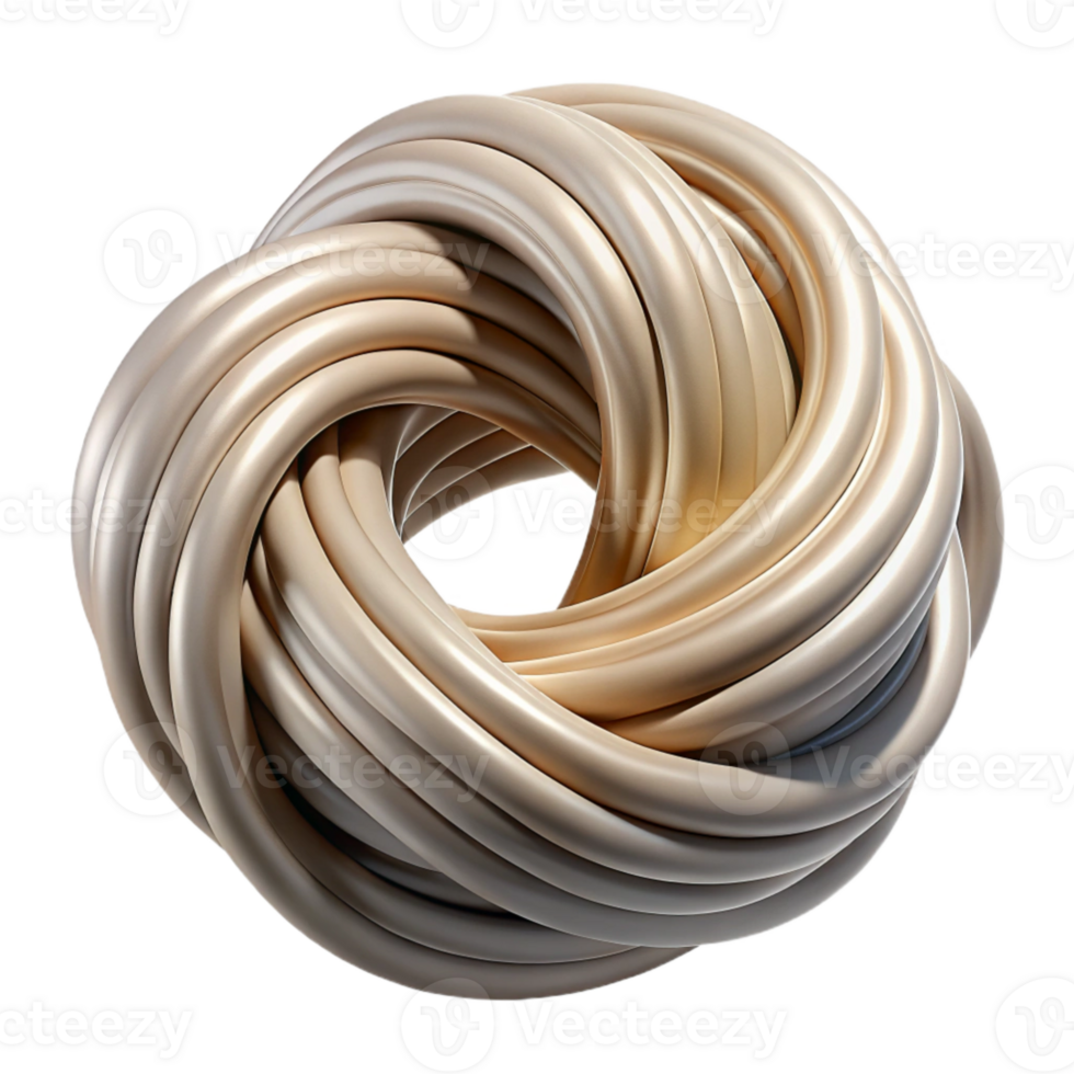 beautiful minimalist Organic Wire Filament Coiled Shape Transparent Background exclusive png