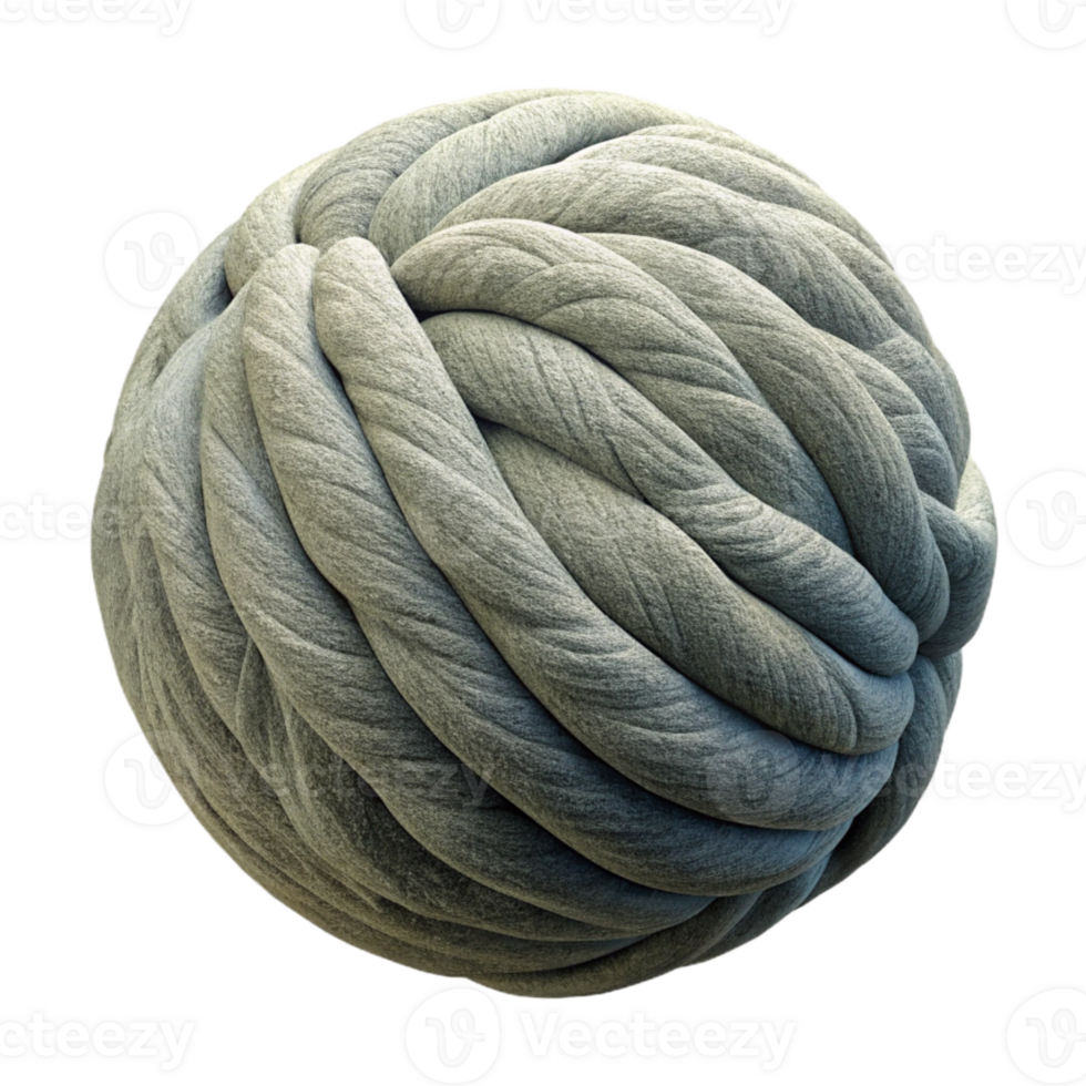 magnificent minimalist Organic Wool Yarn Ball Side View Isolated high quality png