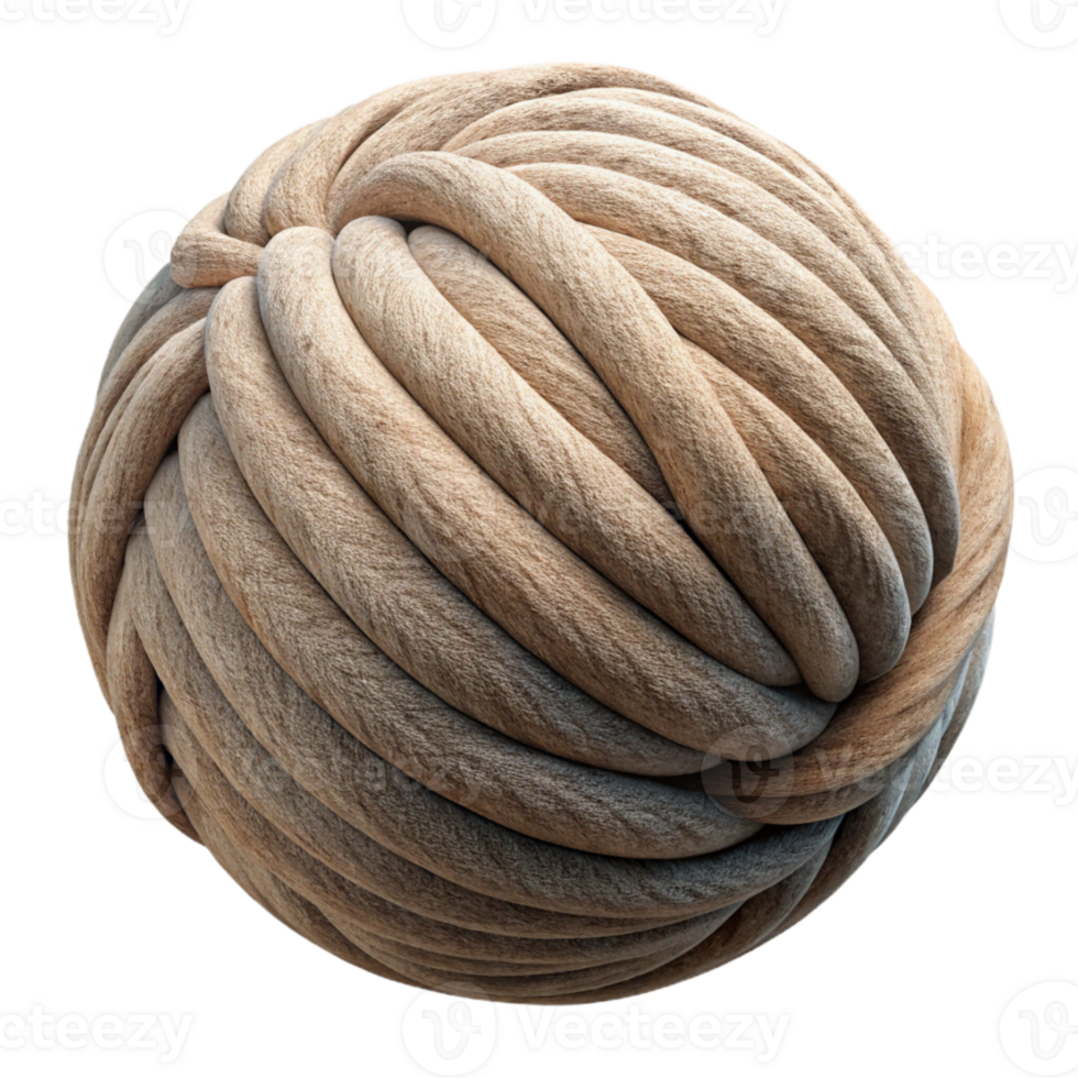dramatic artistic Organic Wool Yarn Ball Side View Isolated premium png