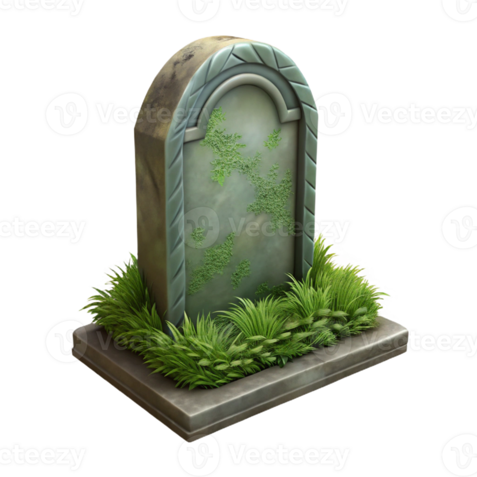 vibrant abstract Overgrown Gravestone Transparent Background professional png