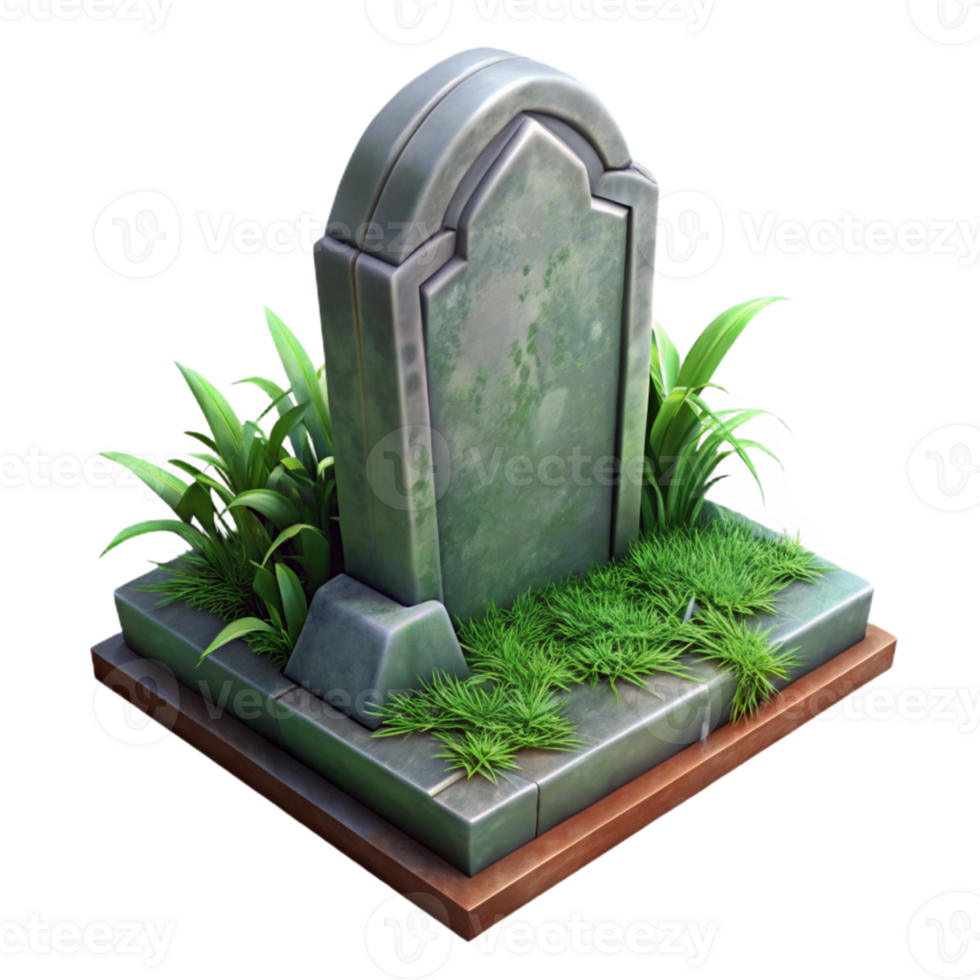 serene modern Overgrown Gravestone Transparent Background exclusive png