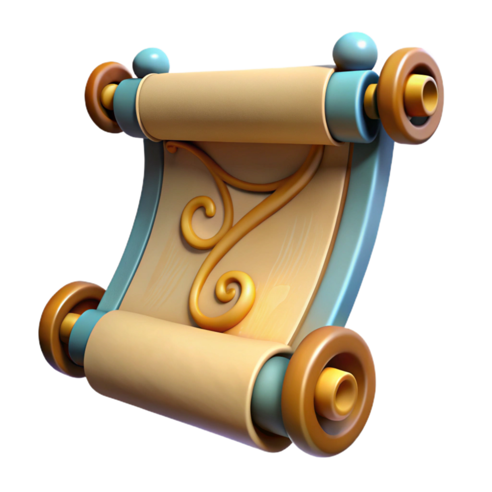 serene artistic Painted Scroll Isolated with Calligraphy Art genuine png