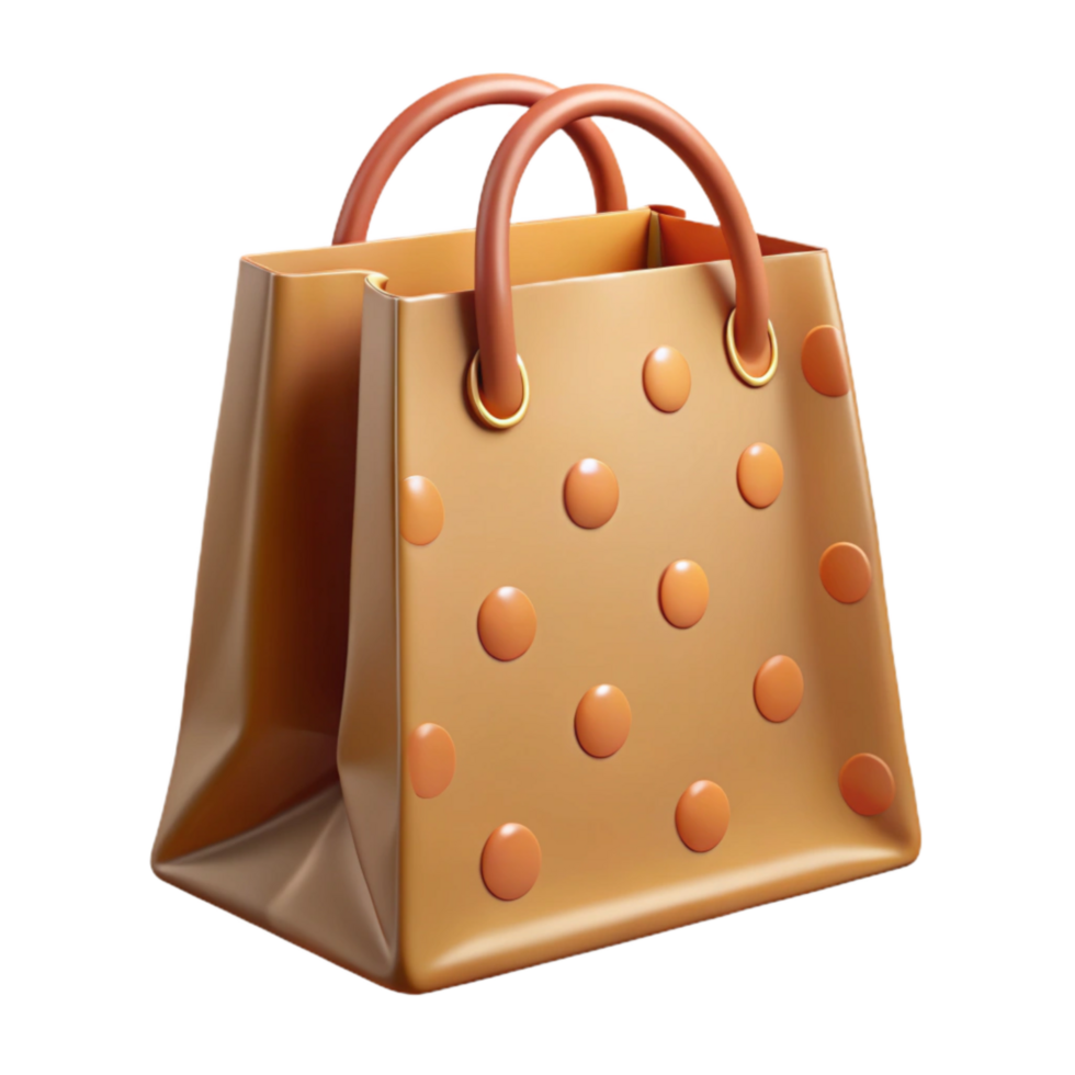 impressive rustic Paper Bag with Dotted Pattern Transparent high quality png
