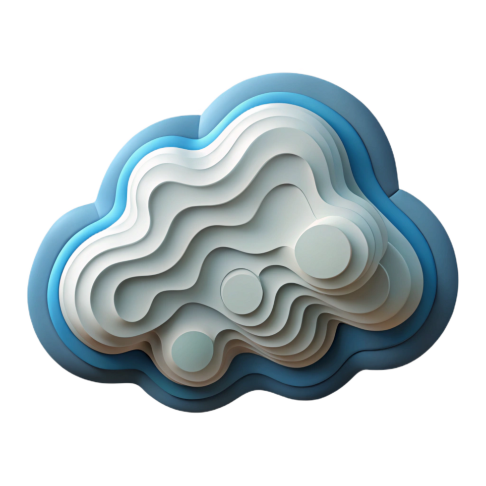 impressive traditional Paper Cutout Cloud with Layered Details Cutout png