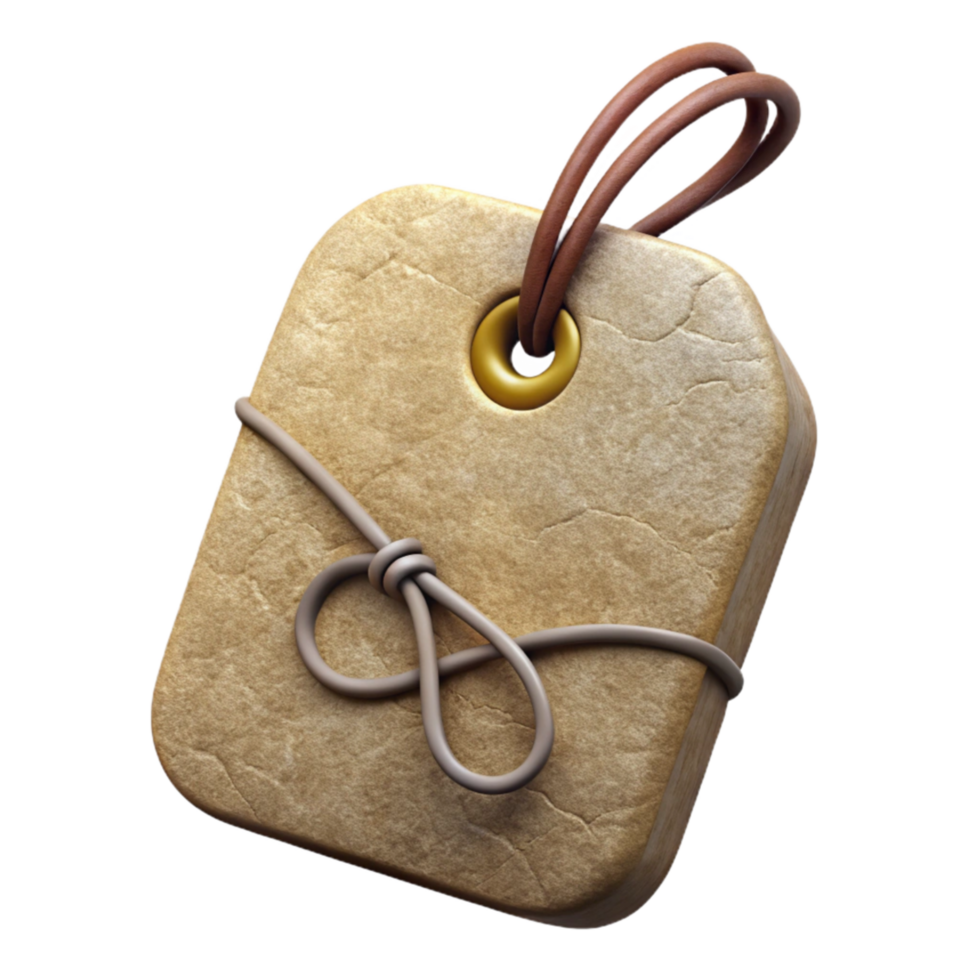 beautiful contemporary Paper Cutout Gift Tag with String Isolated high resolution png