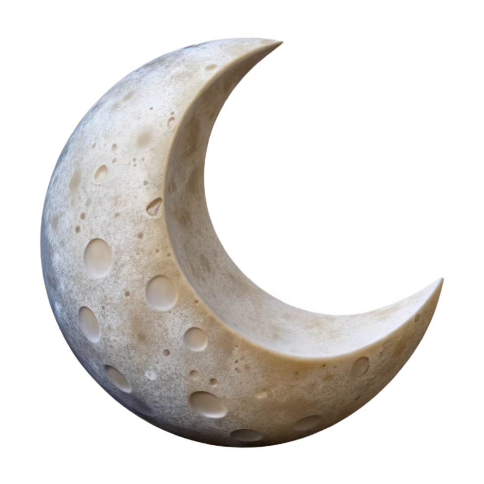 extraordinary abstract Paper Cutout Moon Design with Crater Details Isolated Element exclusive png