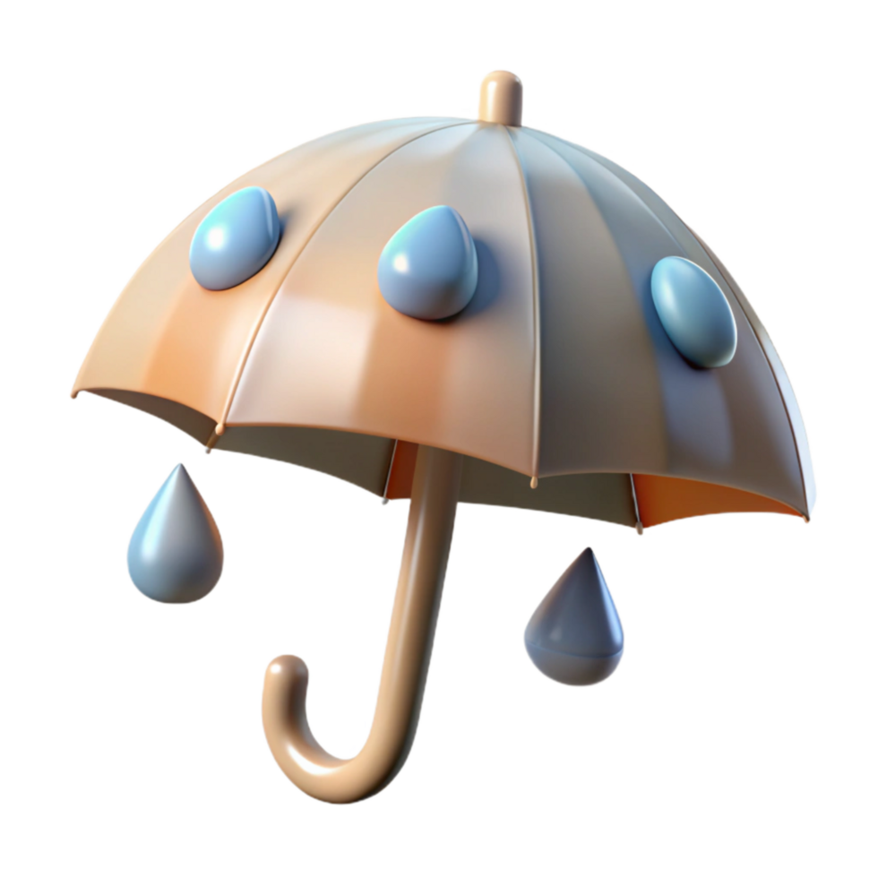 wonderful artistic Paper Cutout Umbrella Design with Rain Drops Transparent high resolution png