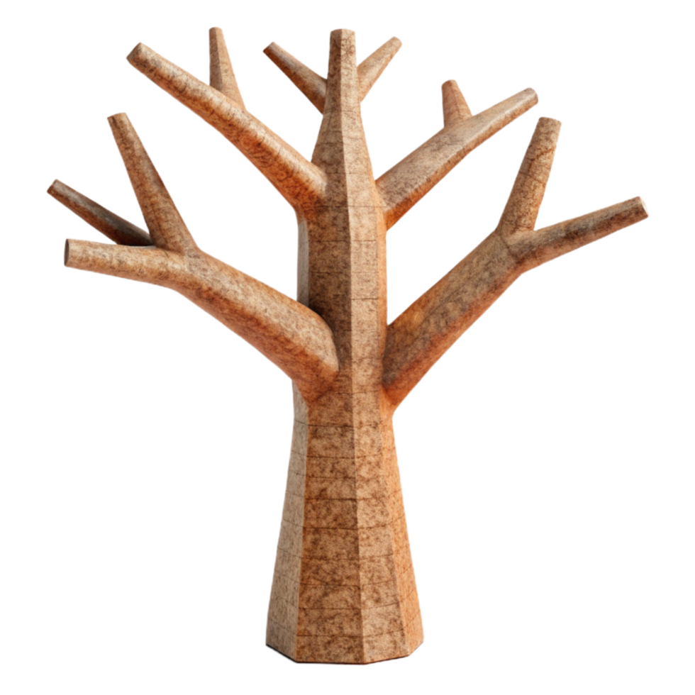 serene creative Paper Cutout Tree with Textured Bark Cutout genuine png