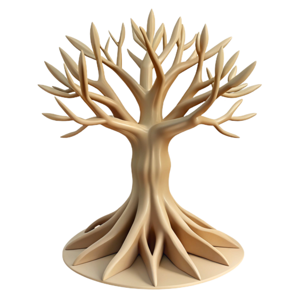 beautiful traditional Paper Cutout Tree with Textured Bark Cutout genuine png