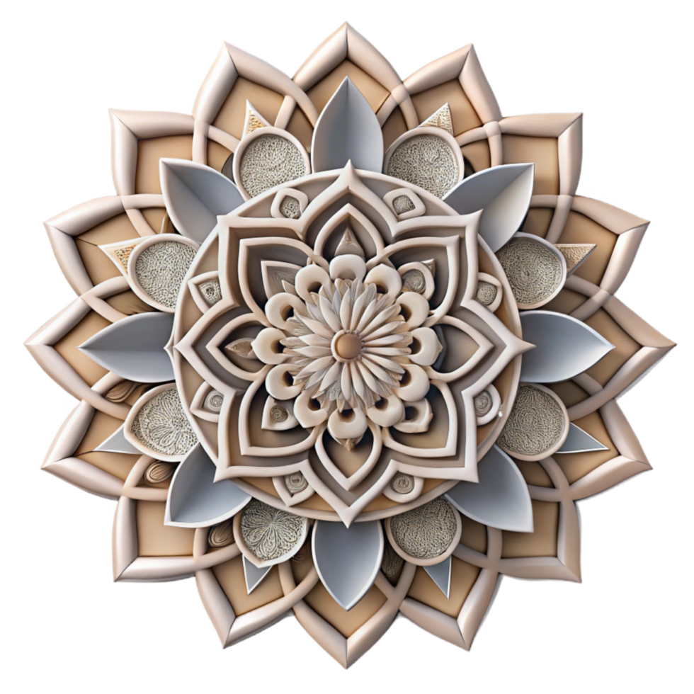 vibrant vintage Paper Cutting Design Mandala Pattern Isolated high quality png