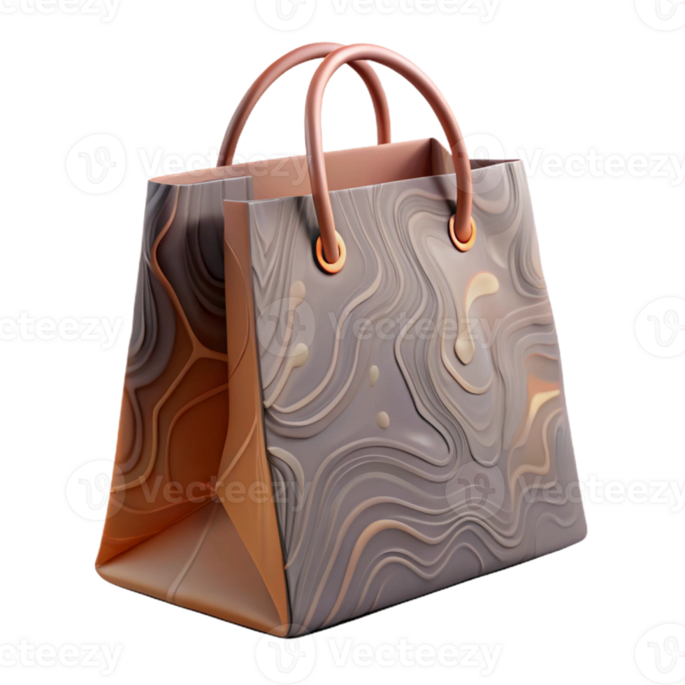 elegant minimalist Paper Shopping Bag with Minimalist Design Isolated png