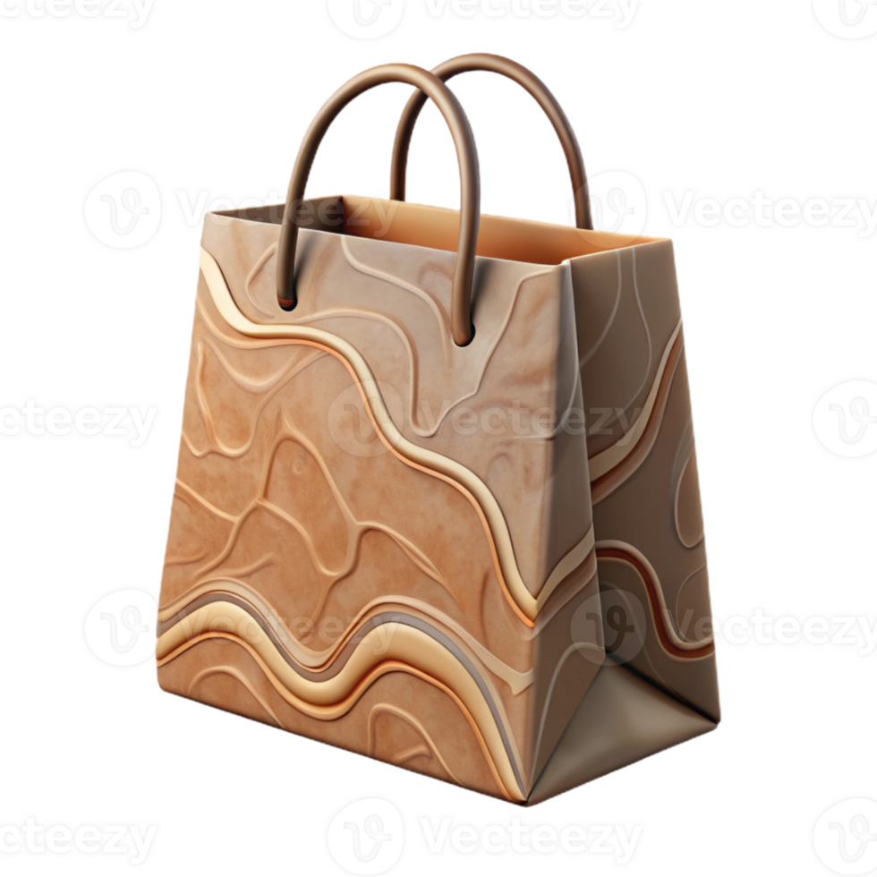 impressive vintage Paper Shopping Bag with Minimalist Design Isolated professional png