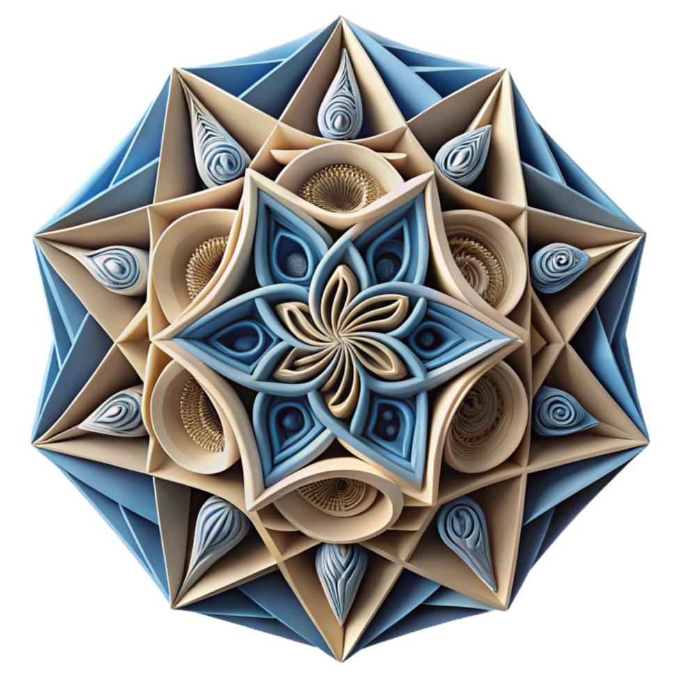 magnificent creative Paper Quilling Geometric Design Intricate Detail Transparent Background exclusive png