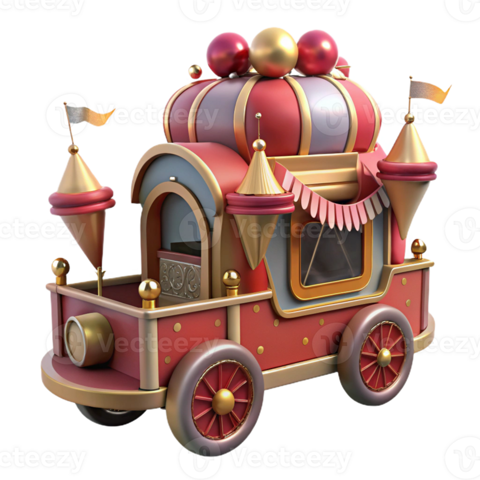 impressive vintage Parade Float with Festive Decorations Moving Forward Cutout original png