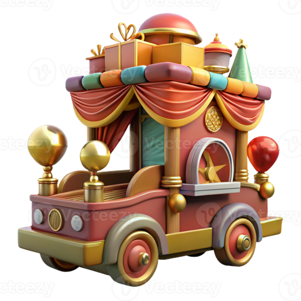 magnificent rustic Parade Float with Festive Decorations Moving Forward Cutout high quality png