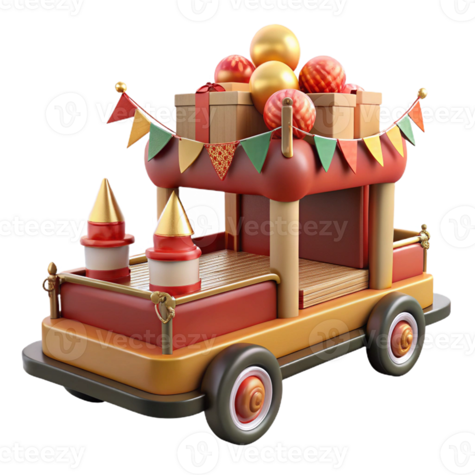 impressive minimalist Parade Float with Festive Decorations Moving Forward Cutout high resolution png