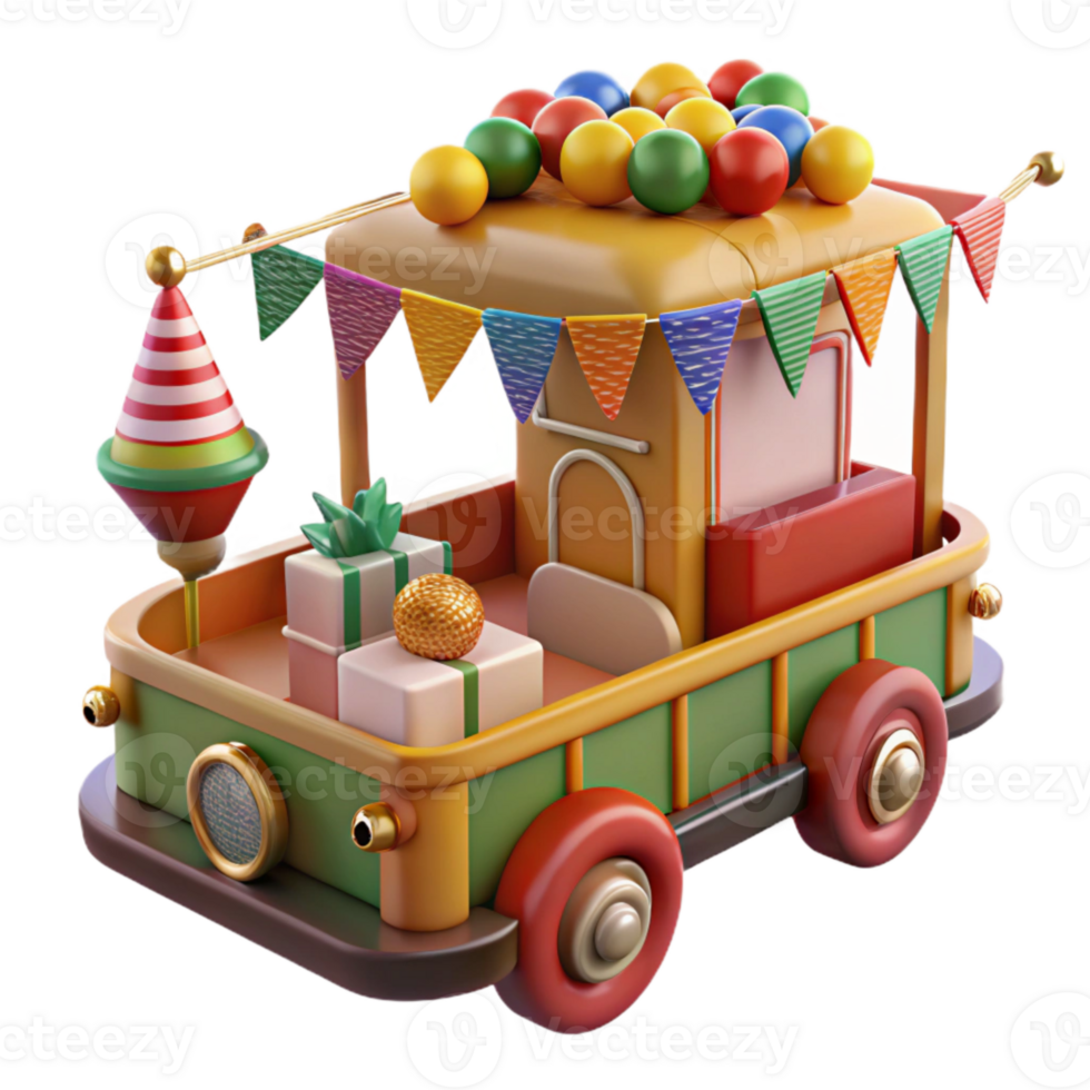 impressive rustic Parade Float with Festive Decorations Moving Forward Cutout genuine png
