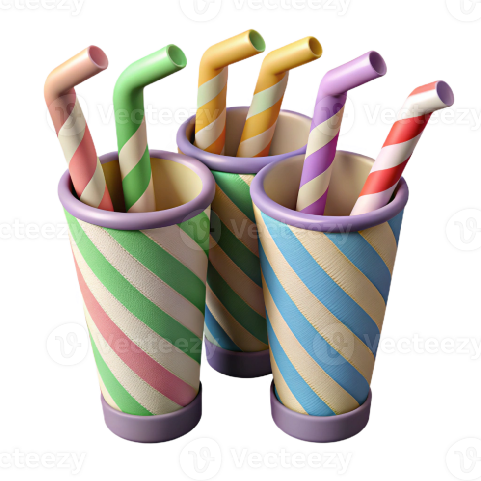 extraordinary classic Paper Straws in Various Colors Isolated Cutout exclusive png