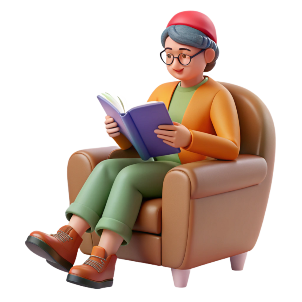 wonderful rustic Person Reading Book in Hammock Isolated png