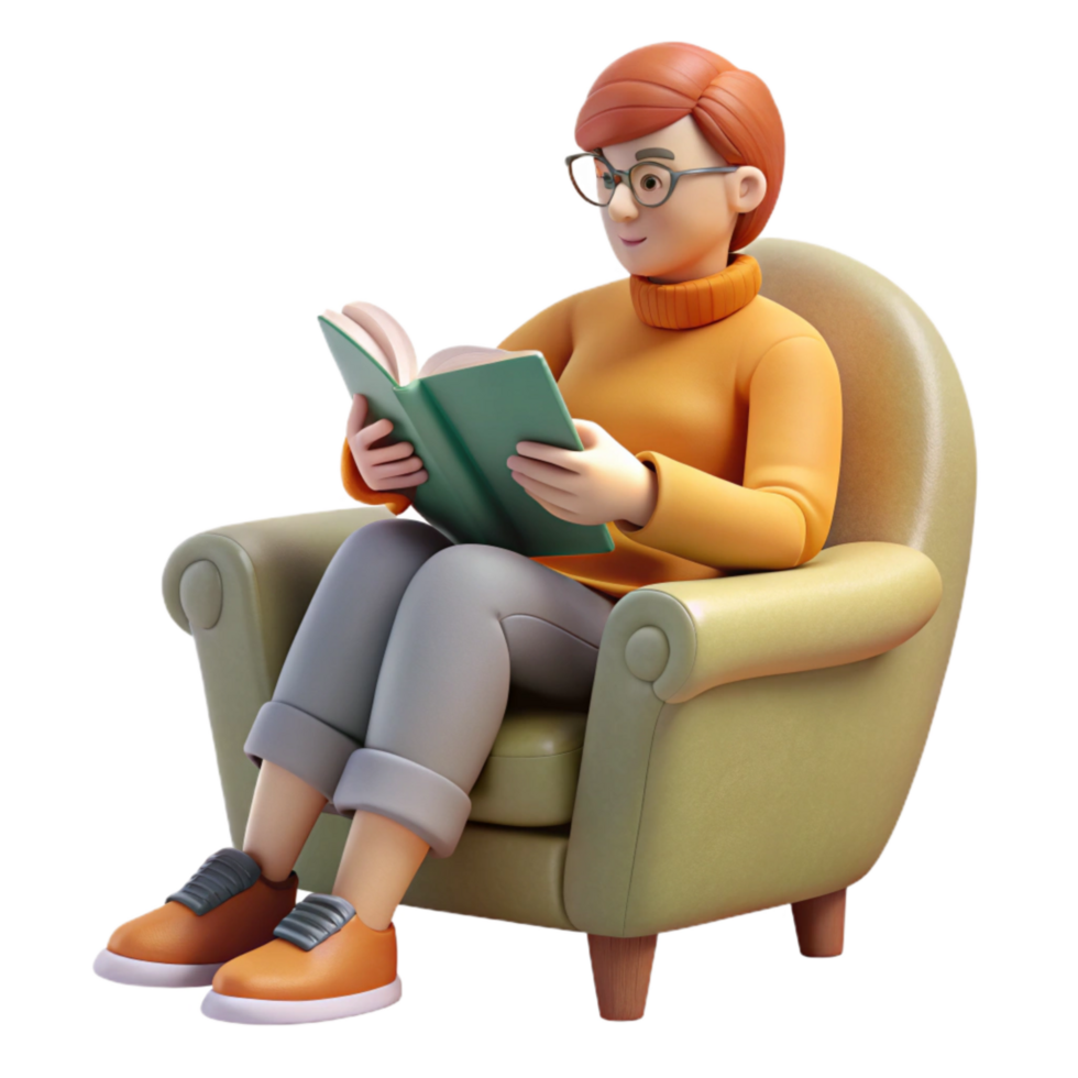 extraordinary modern Person Reading Book in Hammock Isolated detailed png