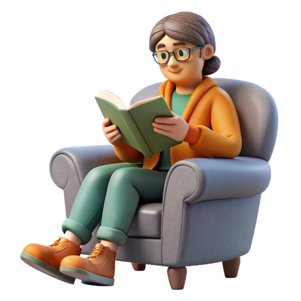 magnificent artistic Person Reading Book in Hammock Isolated high quality png