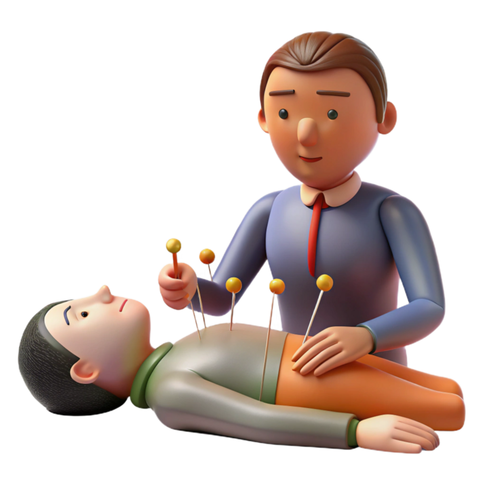 impressive rustic Person Receiving Acupuncture Cutout png