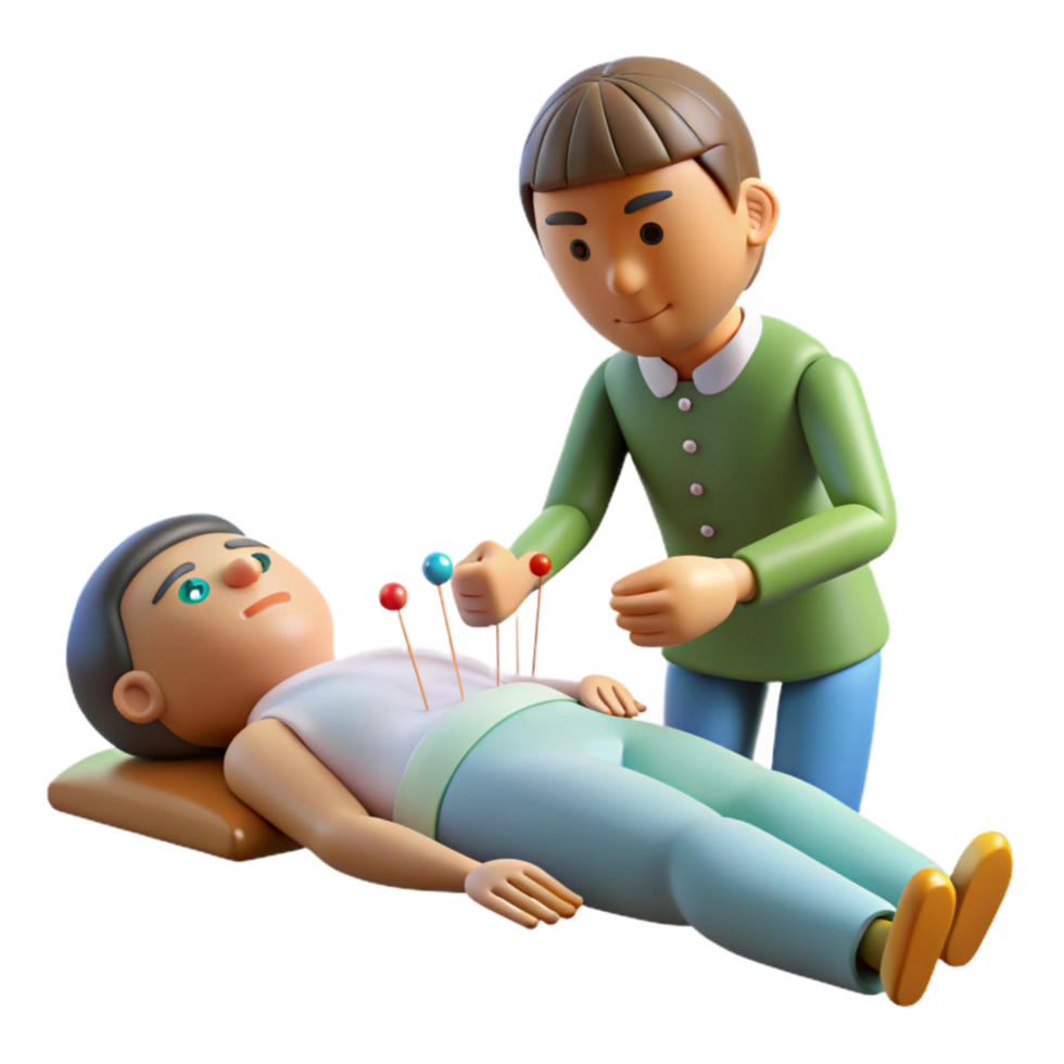 beautiful creative Person Receiving Acupuncture Cutout png