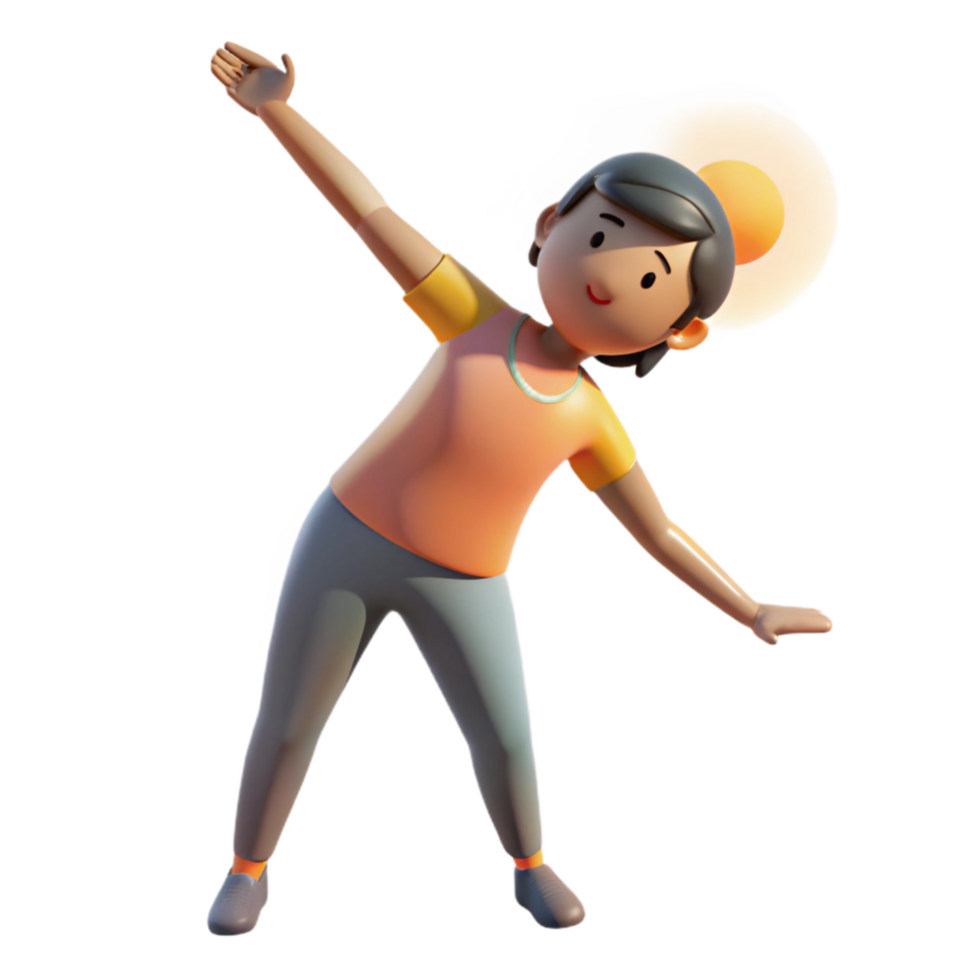 impressive classic Person Stretching in Morning Sunlight Transparent Background authentic png