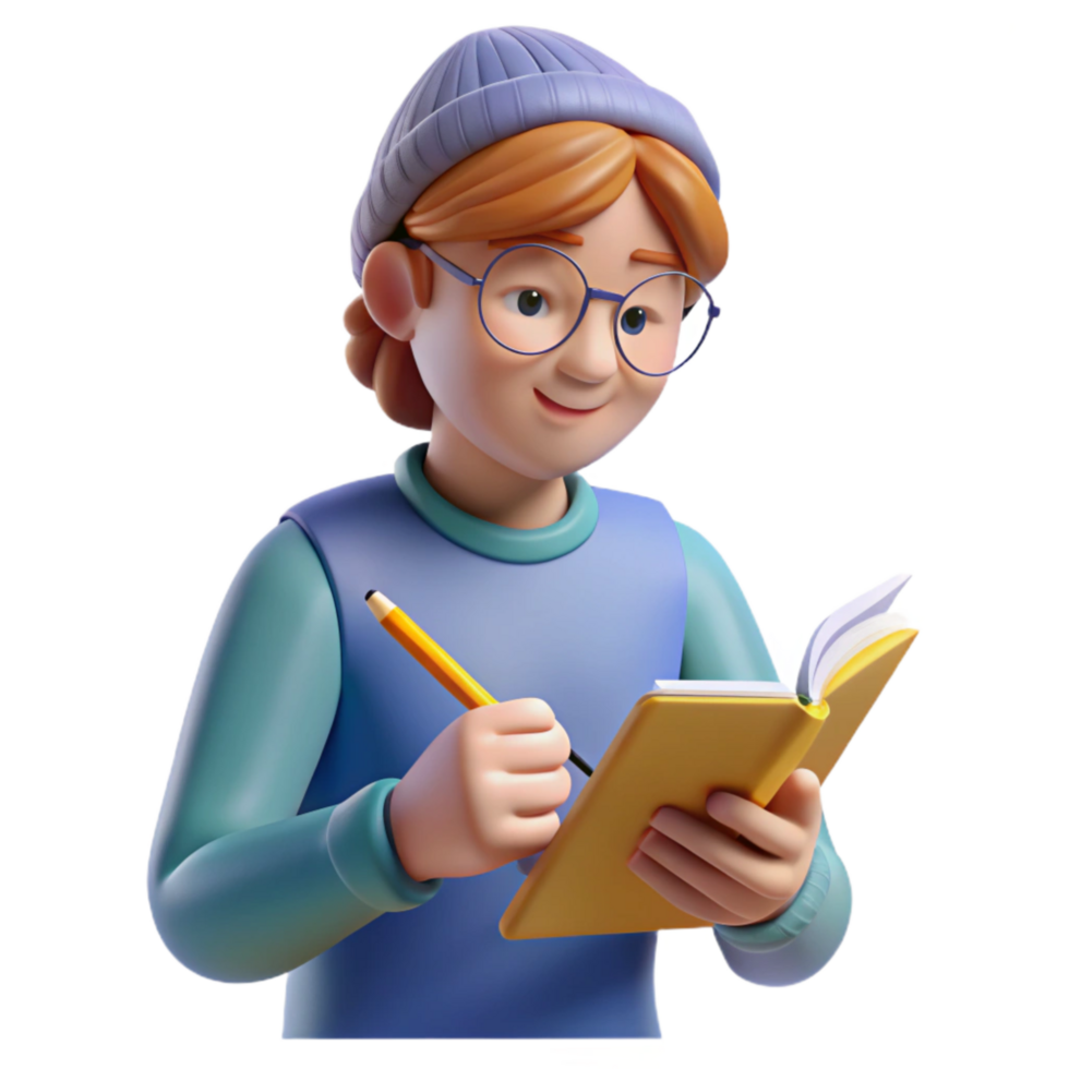 magnificent classic Person Writing in Notebook with Pencil Isolated genuine png