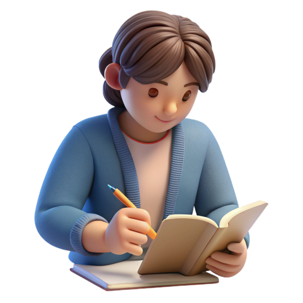magnificent abstract Person Writing in Journal Isolated genuine png