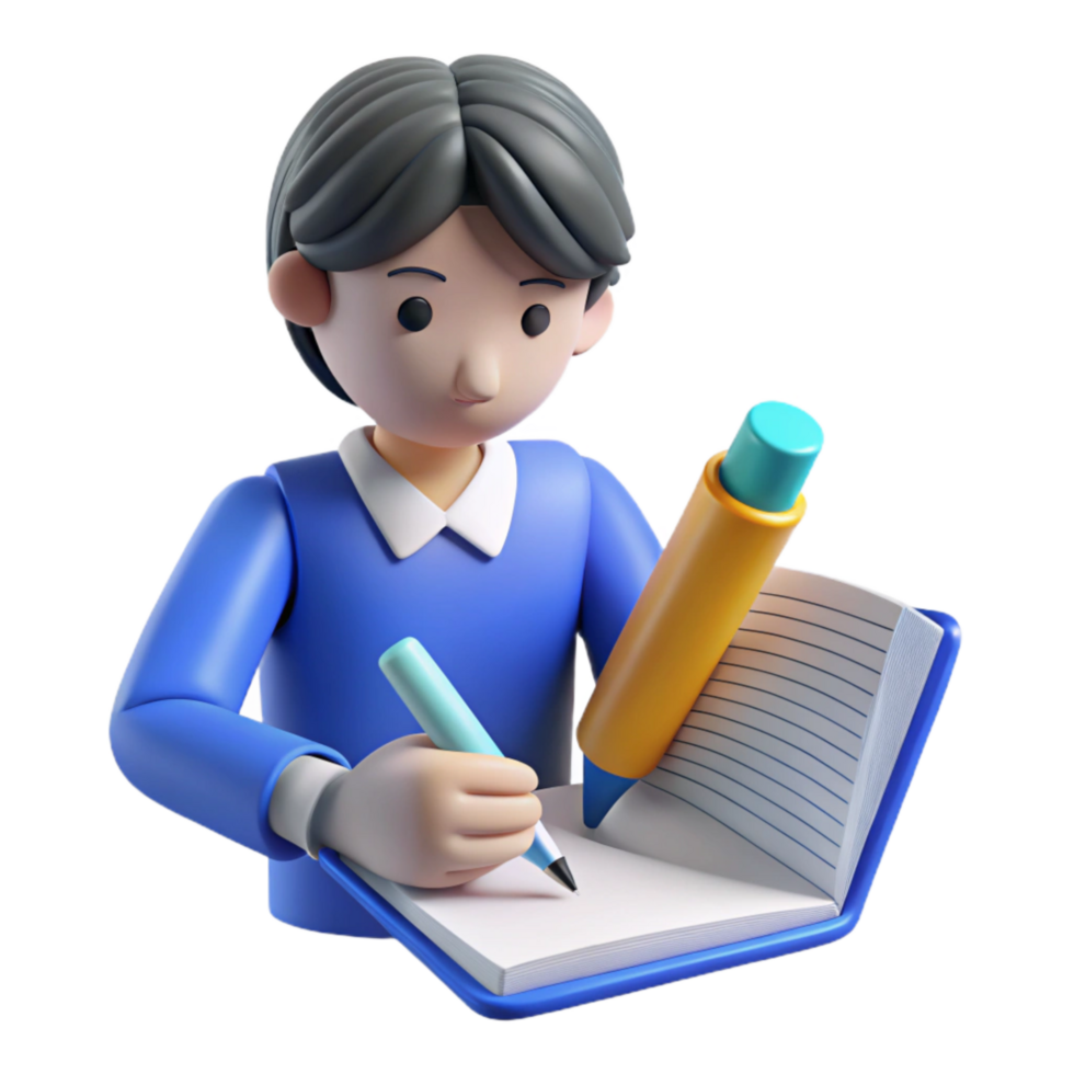 stunning creative Person Writing in Journal Isolated png