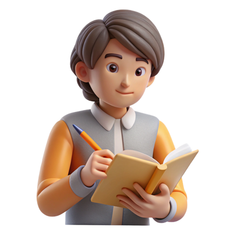 wonderful abstract Person Writing in Notebook with Pencil Isolated high resolution png