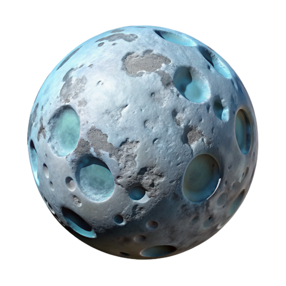 stunning rustic Perspective View of Terraformed Moon Cutout Transparent Background exclusive png