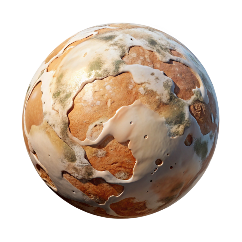 dramatic classic Perspective View of Terraformed Moon Cutout Transparent Background png
