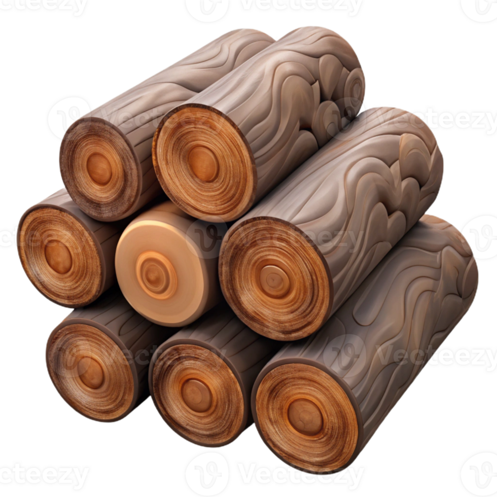 vibrant modern Pile of Wood Logs Close Up Texture Cutout png