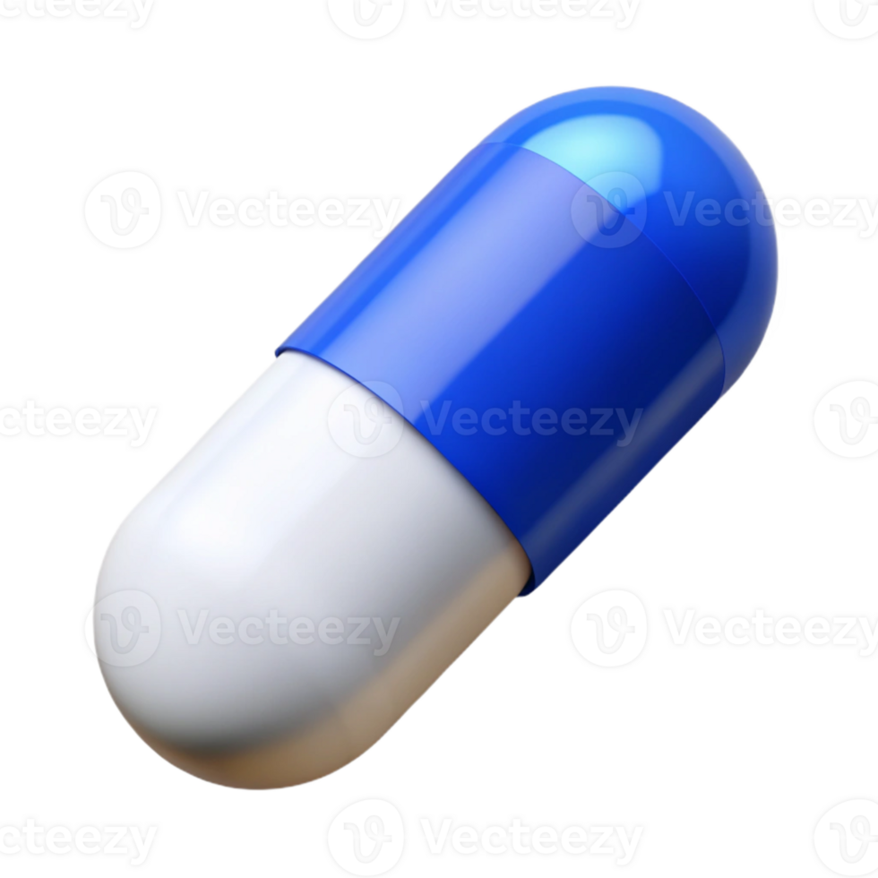stunning abstract Pill Capsule Blue White Transparent Background professional png