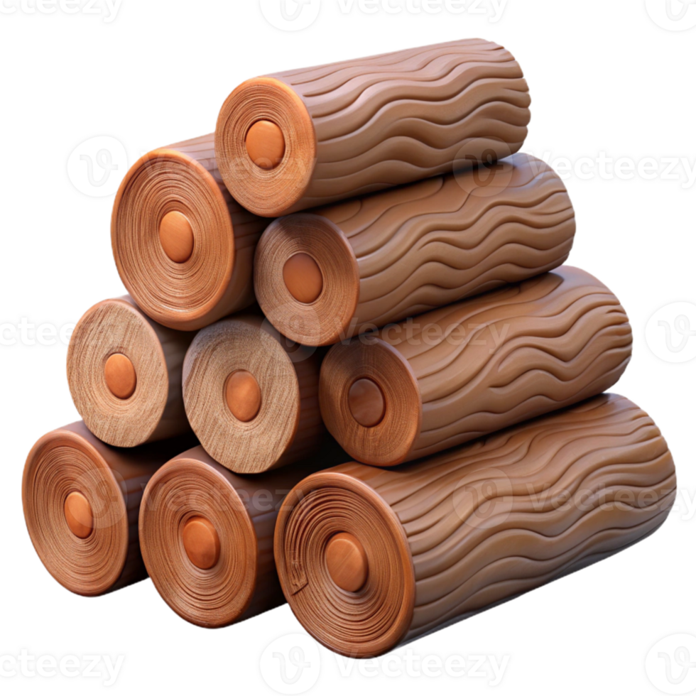 vibrant creative Pile of Wood Logs Close Up Texture Cutout authentic png