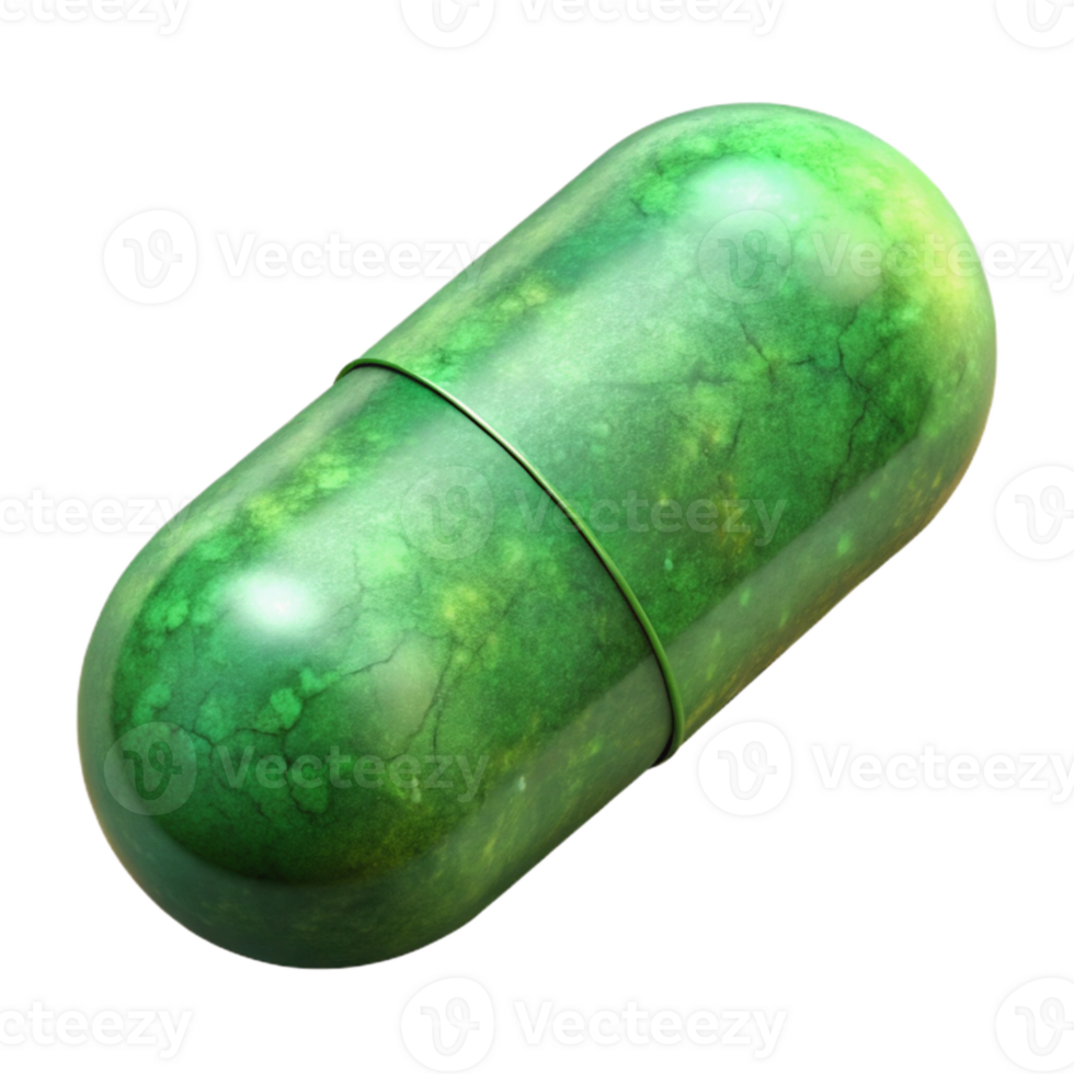 beautiful minimalist Pill Capsule Green Isolated Cutout Element authentic png