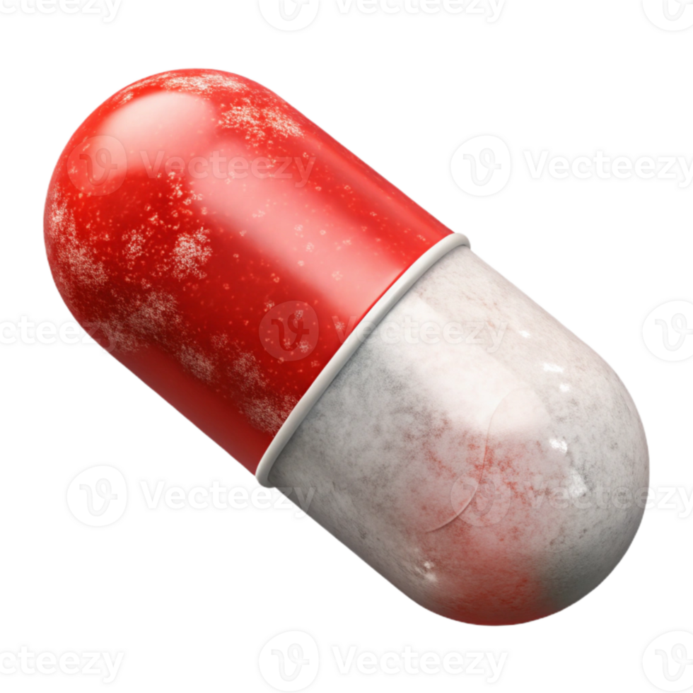 dramatic contemporary Pill Capsule Red White Isolated Element exclusive png