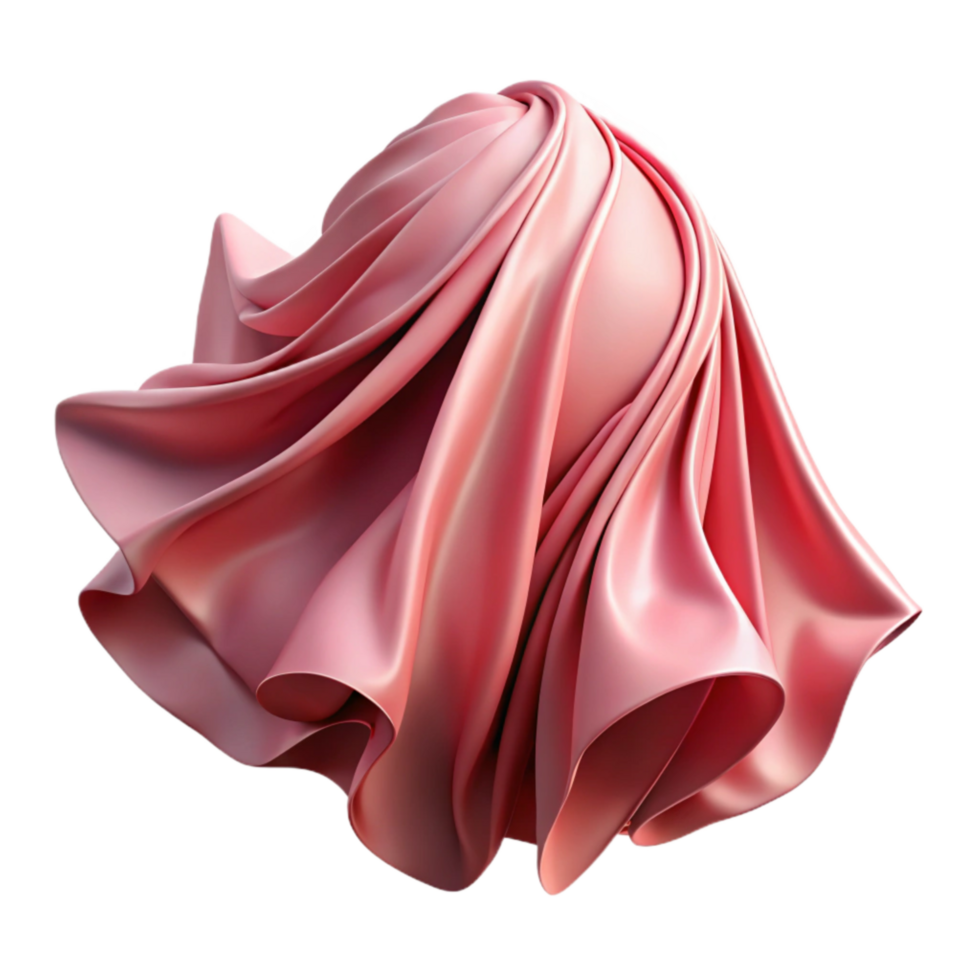 impressive abstract Pink Chiffon Fabric Flowing Drape Isolated authentic png