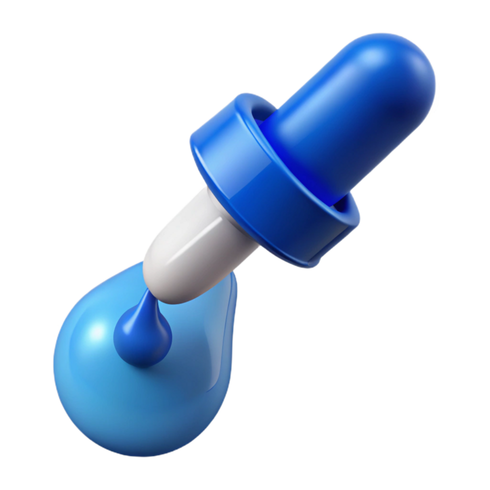 serene traditional Pipette Dropping Blue Liquid Close Up Cutout png
