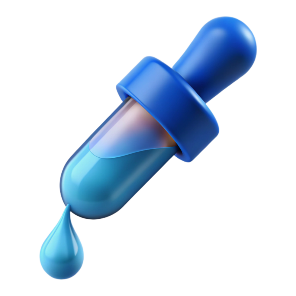 vibrant rustic Pipette Dropping Blue Liquid Close Up Cutout high quality png