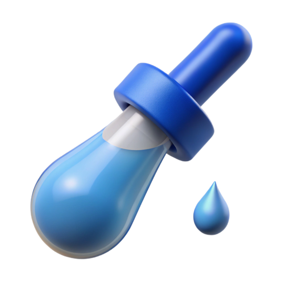 beautiful minimalist Pipette Dropping Blue Liquid Close Up Cutout premium png