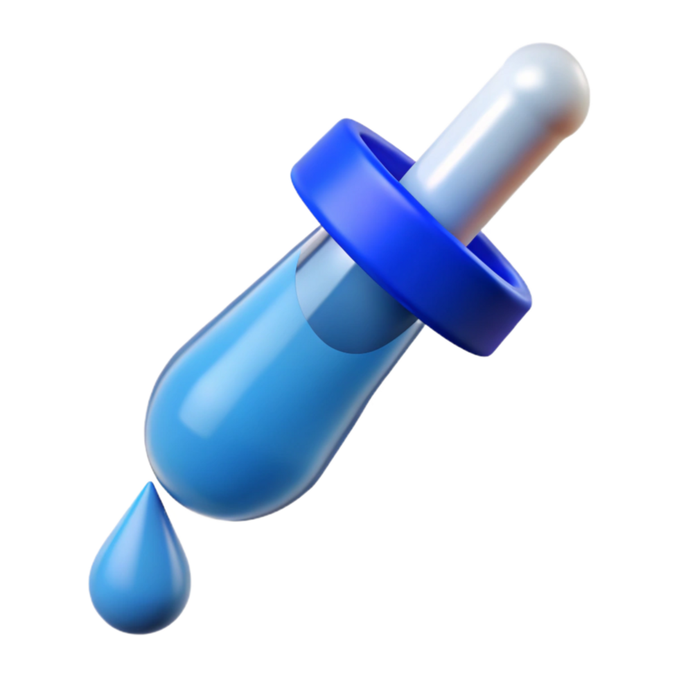 impressive classic Pipette with Blue Liquid Droplet Cutout authentic png