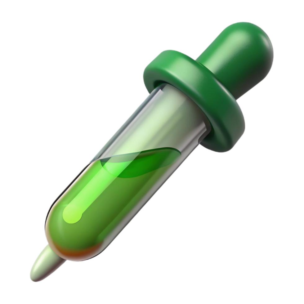 vibrant modern Pipette with Green Liquid Close Up Isolated high quality png