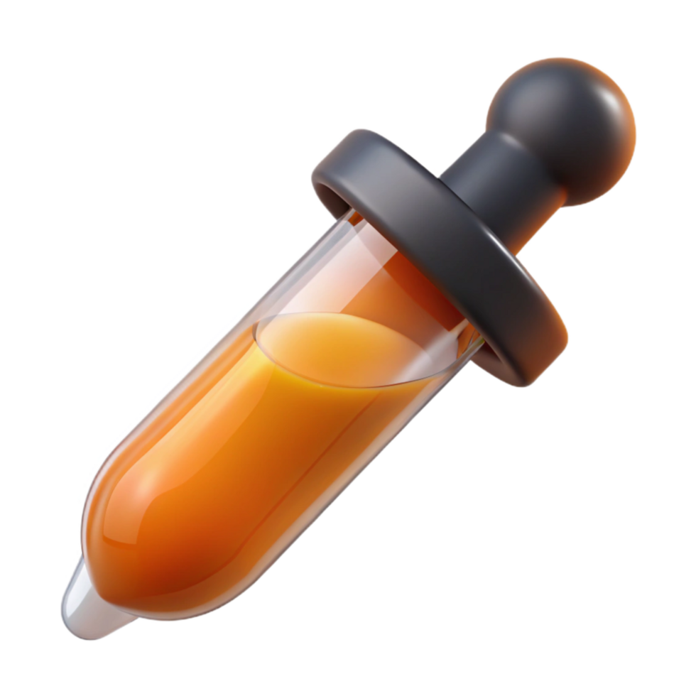 stunning minimalist Pipette with Orange Liquid Transparent Background original png